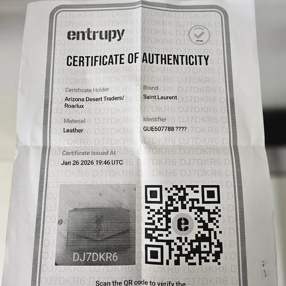 🍸💰​AUTHENTIC Saint Laurent UPTOWN CHAIN WALLET IN GRAIN DE POUDRE EMBOSSED COA - Picture 11 of 11